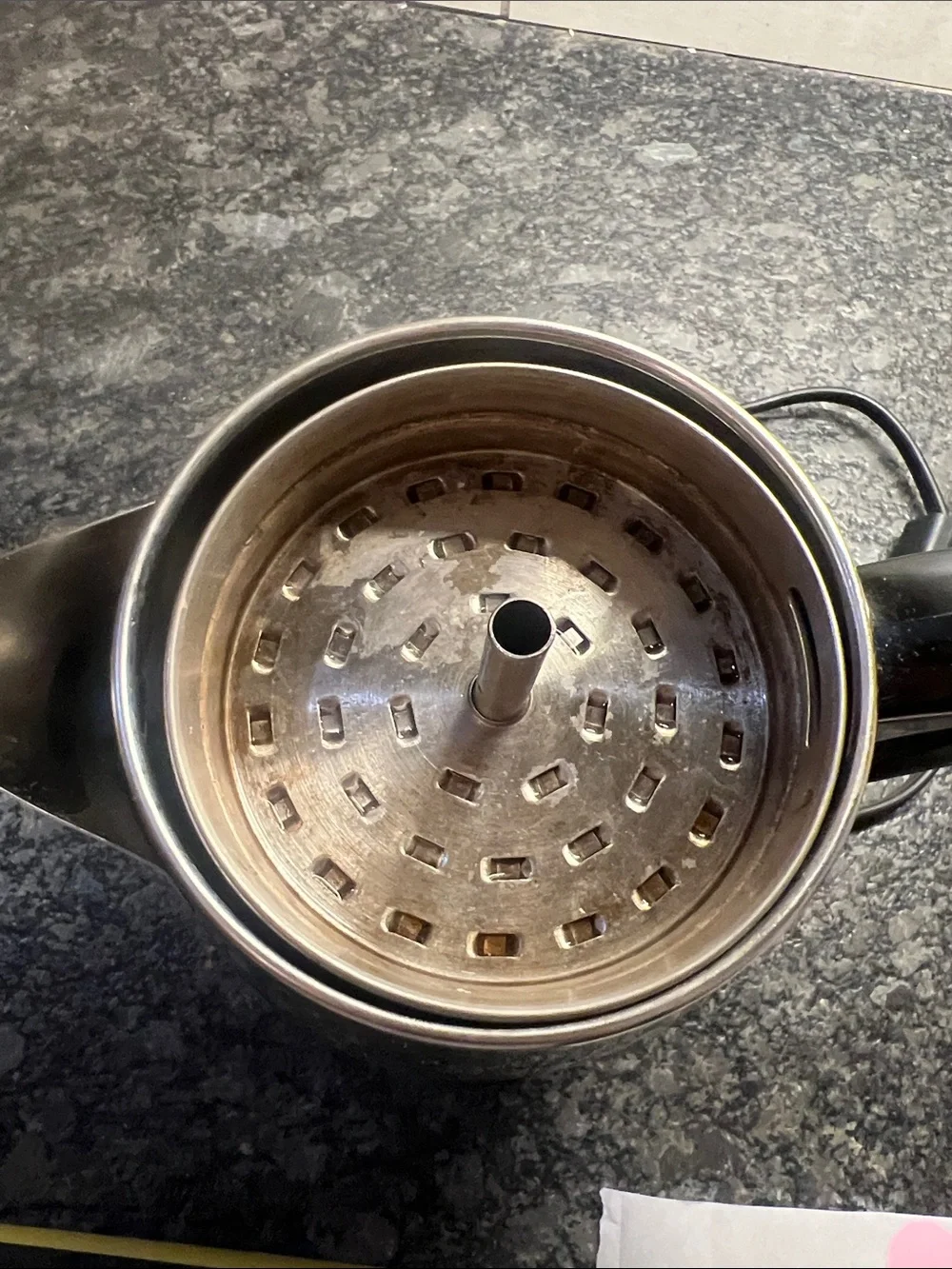 8 cup Farberware Stainless Steel Electric Percolator with Black Handle.